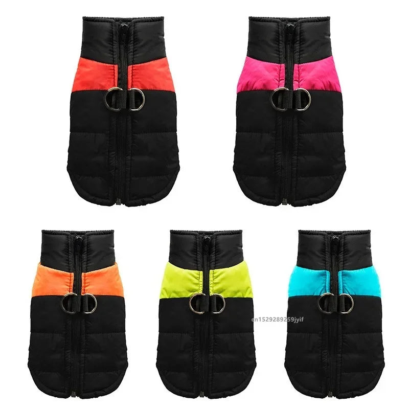 Waterproof Warm Dog Clothes Pet Coat Winter Vest Padded Zipper Jacket Dog Clothing for Small Medium Big Dogs Outfit